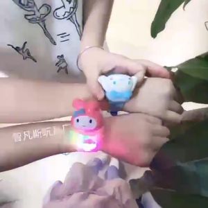 Kuromi Luminous Music Watch with Pop Up Sanrio Melody Kids Colorful Flashing LED Watch Birthday Gift