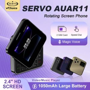 SERVO | SERVO AUAR11 2.4 Inch Rotatable Screen Feature Phone Dual SIM Magic Voice Speed Dial Blacklist Flashlight FM 2G Keypad Cellphone