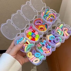 L4 - PLUS BOX - AKSESORIS JEPITAN IKAT RAMBUT SET ANAK FASHION KOREA MIX WARNA ELASTIS