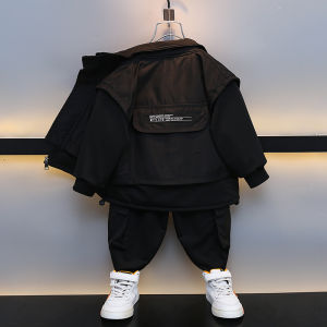 Bộ Áo Khoác Gió Hai Mảnh Thời Trang Cho Bé Trai Mùa Xuân Thu Bộ Quần Áo Công Sở Cho Bé Trai Thời Trang Thường Ngày Bằng Vải Cotton Pha Polyester