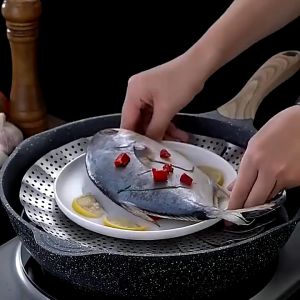 Alas Kukusan Stainless Anti Karat Model Bunga & Tatakan Panci Kukus Steamer Bulat