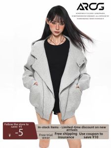 ARCG | Áo Hoodie Phối Dài Ôm Body Cho Phụ Nữ Mùa Thu