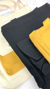 Tas Bahu Kanvas Wanita Multifungsi Motif Polos Unik Fashion Wanita - TW229