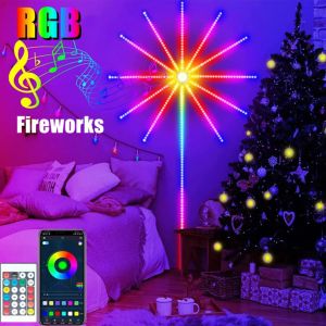 New USB RGBIC Firework Light Smart LED Strip Light Bluetooth APP Control 5V Neon Strip Christmas Party Music Bedroom Decor Light