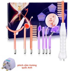 Máy Chăm Sóc Da Mặt Đa Chức Năng 7 Trong 1 Que Trị Liệu Điện Với Ống Thủy Tinh Neon Argon Màu Cam/tím Để Làm Đẹp Và Trẻ Hóa Da Mặt