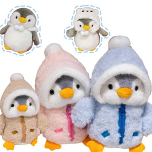 25cm Kawaii Creative Drag Penguin Plush Doll Cotton-Padded Hat Clothes Penguin Plush Toy For Boys And Girls Birthday Gifts