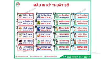 Sticker tên bé ủi áo theo yêu cầu bảng tên ủi in theo yêu cầu chất lượng