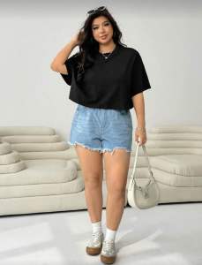 PLUS SIZE TOP / PLUS SIZE CROP TOP / PLUS SIZE BASIC TOP / PLUS SIZE ROUND NECK TOP