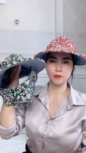 MŨ NÓN CHỐNG NẮNG NỮ HOẠ TIẾT BÔNG SÁNG KÈM KHẨU TRANG chống nam sạm da và tàn nhnag  kim yến mẹ và bé