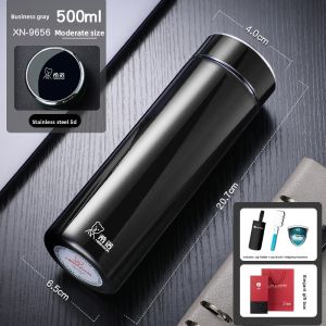 Heenoor Large Capacity Stainless Steel Insulated Tea Cup Mens Style 500ml Daily Use Gift Universal Space Chinese Style Cup