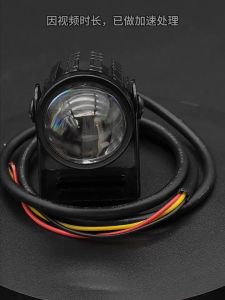 สีขาวสีเหลืองสองสีรถจักรยานยนต์ LED ไฟหน้าเลนส์ Fisheye มินิไฟขับสปอตไลท์ไฟตัดหมอก สปอตไลท์สองสีไฟมอเตอร์ไซค์ไฟสปอร์ตไลท 2 สเต็ป (เเสงสีขาว+แสงสีส้ม) DC12V-24V Universal ไฟมอเตอร์ไซค์