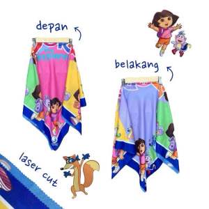 Voal Printing Anak Motif Dora / Hijab Anak Motif Lucu