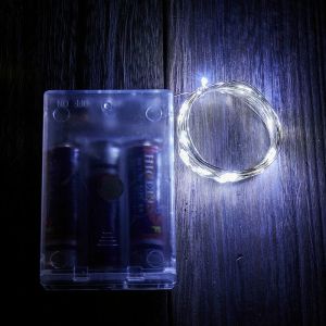 10M 100LEDs Festoon Silver Wire Light String Wedding Garland Lamp for Christmas Party Outdoor Garden Bedroom Decor Battery Power