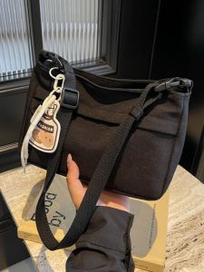 Casual Canvas Crossbody Small Bag for Women Commuter Fashionable Single Shoulder Backpack Versatile Student Bag Korean Style