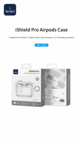 WIWU For Airpods Pro 3 Transparent Case Safety Lock Cases for Apple Airpod Pro 3 Case 2025 Drop Protection Airpods Pro 3 Cover for Men Women with Keychain