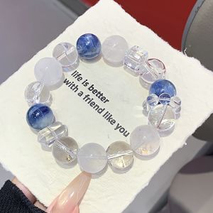 สร้อยข้อมือคริสตัลธรรมชาติแฟชั่นผู้หญิงใหม่คริสตัลธรรมชาติมังกรเกล็ดสร้อยข้อมือคริสตัลสีฟ้าแฟชั่นการออกแบบดั้งเดิมสร้อยข้อมือผีสีขาวสร้อยข้อมือคริสตัลธรรมชาติ