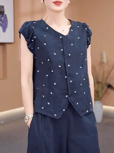 QINGNAER | Plus Size Vintage Print Loose Slim Fit Casual Short Sleeve Shirt