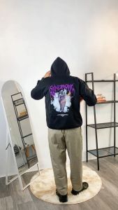 Hoodie Syndrome Edition By Amnes Apparel jaket distro sweater - Hitam X Ungu