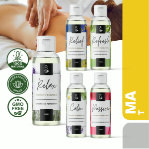 Eco Premium Calm Therapeutic Body Massage Oil - with Best Essential Oils for Sore Muscles & Stiffnes