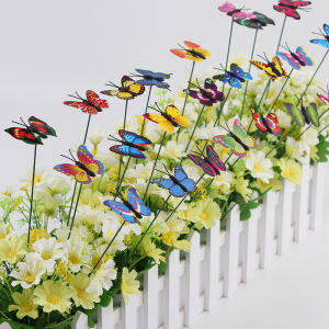 50-10Pcs Simulation Butterfly Colorful Butterfly Stakes Home Garden Yard Plant Flower Pot Multi-purpose Butterfly Decoration