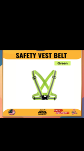 Safety Vest Reflective Belt Jaket Keselamatan with Grey Straps High Visibility Coat Fabric Elastic Reflecting Belt