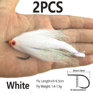 2-6PCS #3/0 Small Dragon Tail Streamer Flies Bass Pike Big Game Musky Fly Fishing Flies Saltwater Baitfish Trolling Lures