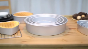 4/6/8 Inch Round Cake Molder Nonstick Aluminum Alloy Bento Cake Pan Baking Pan Set with Removable Bottom