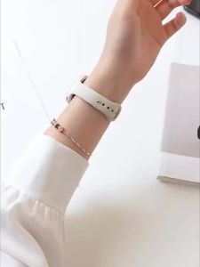 Thin Silicone Strap For Apple Watch 40mm 44mm 45mm 41mm 38mm 42mm Solid Color Strap Bracelet For IWatch Series 1 2 3 4 5 6 SE 7