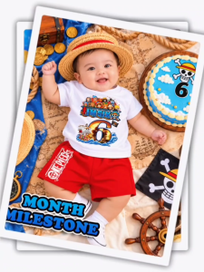 Kids T-Shirt Anime One Piece Birthday / Month Milestone Design Print Cotton For Boy