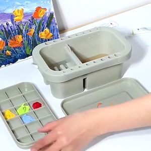 Xô rửa cọ đa năng hộp rửa cọ đựng cọ vẽ nhiều màu xinh xắn