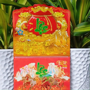 Lịch 2026 - Lịch treo tường bộ số 13 tờ lò xo giữa Túi Tiền Tài Lộc