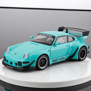 Mô Hình Xe Porsche RWB Widebody Spoiler Hợp Kim Có Chức Năng Đèn Và Âm Thanh