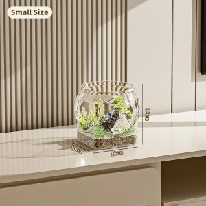 MEIZHUFU | Round Fish Tank Shatterproof Eco-friendly Aquarium
