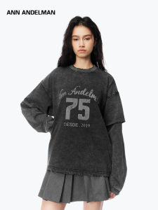 ANN ANDELMAN | Vintage Distressed Loose Fit Faux Layered T-shirt