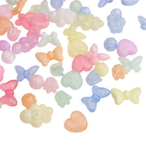 10-25pcs AB ngọc trai nhiều màu đám mây hạt hình trái tim Acrylic chuông hoa phong lan bí ngô hạt charm hạt cho làm đồ trang sức tự làm vòng tay vòng cổ bông tai