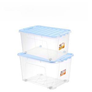 Jeko Extra Large Capacity Plastic Storage Box with Wheels for Home Use Clothes And Quilts Organizer Box in Simple Style