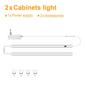 Linkable Hand Sweep Dimmable Switch Under Cabinet LED Bar Light 12V Aluminum Motion Sensor Lamp DIY For Bedroom Shelf Backlight