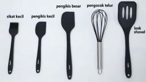 Set Alat Masak Dapur Spatula Silikon Kitchen tools 5 in 1 Tahan Panas Serbaguna