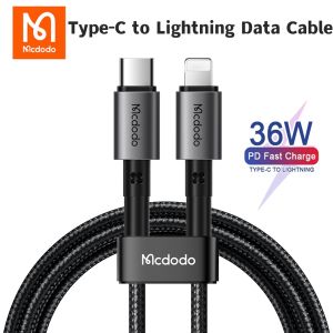 PD36W Mcdodo USB-C สายเคเบิลหลอดไฟทนทานและตัวชาร์จไฟสำหรับ iPhone XS Max และ iPhone XS ประเภทสายสายซิงค์ข้อมูลสายชาร์จโทรศัพท์-C เป็น Lightning IOS PD สายชาร์จเร็ว