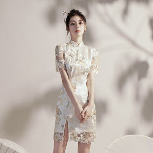 9Sbird Female Cheongsam Chinese Style Chic Vintage Demure Lace Young Special Occasions Beautiful Dress For Women