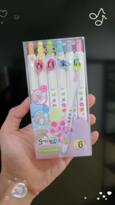 ปากกามาร์คเกอร์ 6 สี ตรา Chosch รุ่น H925 ขนาด 1.0 แบบกด หมึกสีพาสเทล ปากกาเมจิก marker pen 1 กล่อง