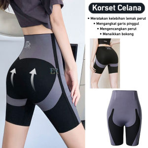 LNR Shop C-003 Korset Pelangsing Model Celana Pendek Pengangkat Bokong Legging Sport Pinggang Tinggi Celana Pembakar Lemak Meratakan Kelebihan Lemak Perut Celana Suspensi Ajaib Celana Olahraga