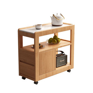 Puang | Mobile Wooden Side Table Living Room Trolley Tea Tray