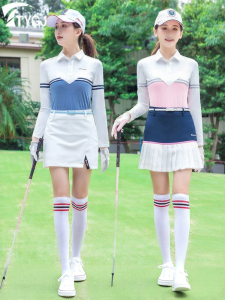 TTYGJ | Ladies Long Sleeve Contrasting Collar Golf T-Shirt
