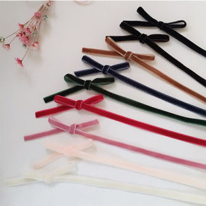 Nơ Bướm Nhỏ Trang Trí Ruy Băng Nhung Mỏng DIY Vật Liệu Kẹp Tóc Phụ Kiện May Vá DIY Vật Liệu Ruy Băng Nhung Mỏng