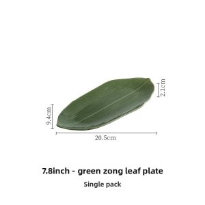 YOGEHOME | Creative Bamboo Leaf Shaped Ceramic Sushi Platter