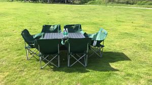 OKGO Outdoor Table And Chair Set upuan Camping Folding Chair Portable Foldable Picnic Camping Chair And Table