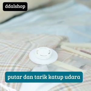 Plastik Vacum Baju Gantung Anti Debu Kantong Plasic Vakum Pakaian Hanger Travel Bahan Tebal