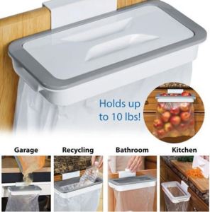 Attach A Trash Hook Up Door Rear Storage Rack Kitchen Waste Rack Cabinet Trash Bag - holder JC Elise