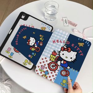 case iPad Gen9 Gen11 Air7 11 ที่ใส่ปากกา Hello Kitty เคสiPadหมุน 360° Gen10 Air6 Air5
